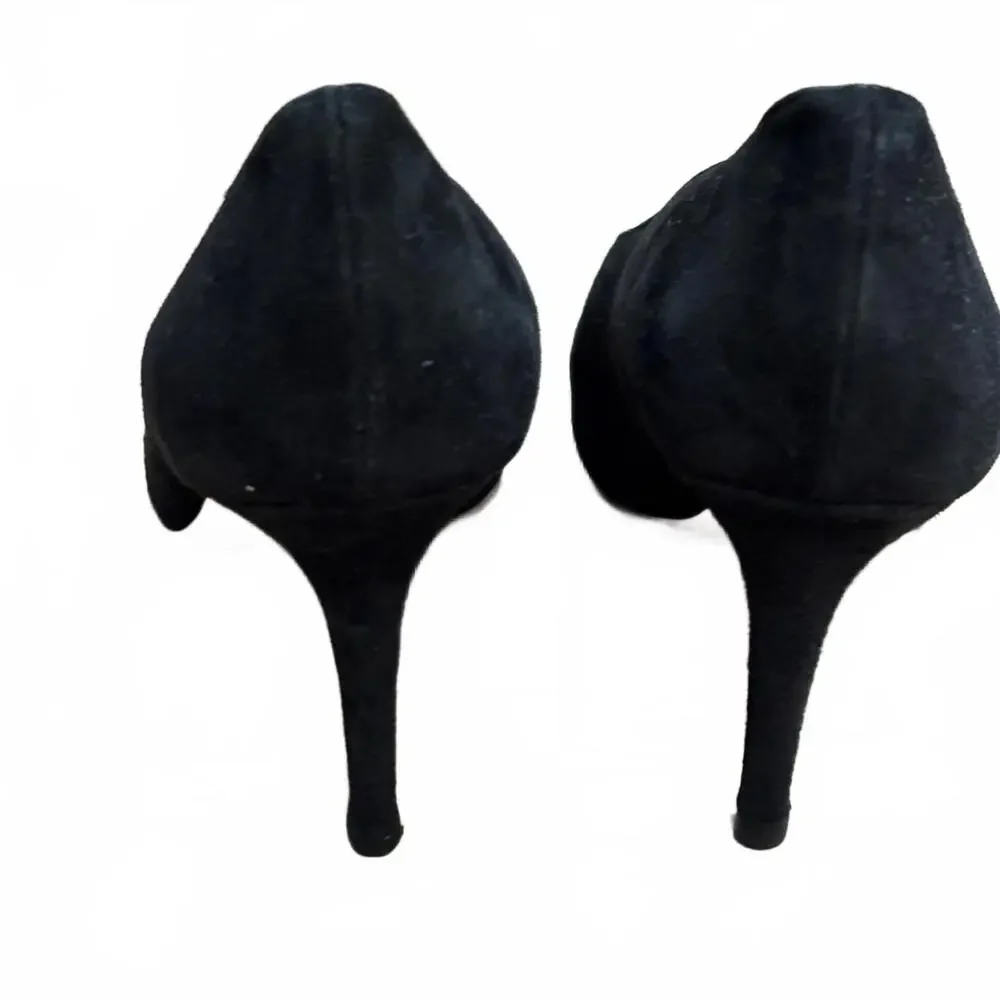Fabio Rusconi Black Suede Pointed Toe Heels |‎ Made in Italy | Size 39 US 9